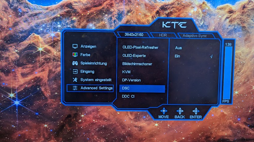 KTC G42P5 Einstellungen