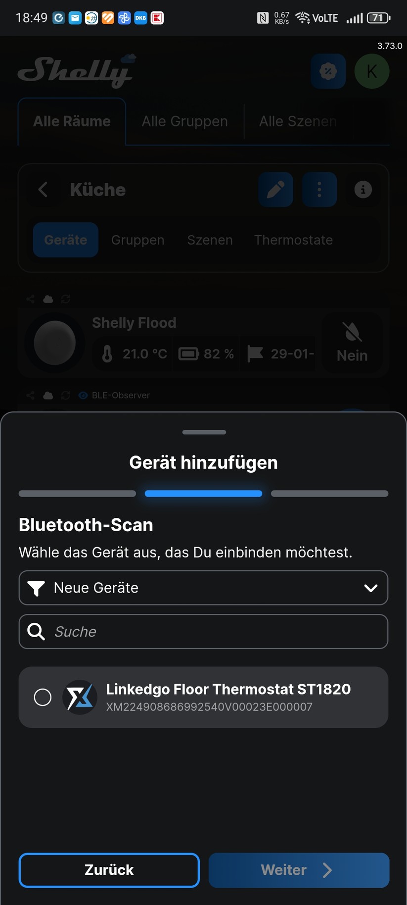 Shelly Linkedgo ST1820: Inbetriebnahme mit Shelly-App