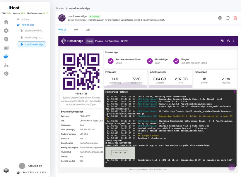 Smart-Home-Zentrale Sonoff iHost: Zigbee, Docker, Homebridge, Node-RED