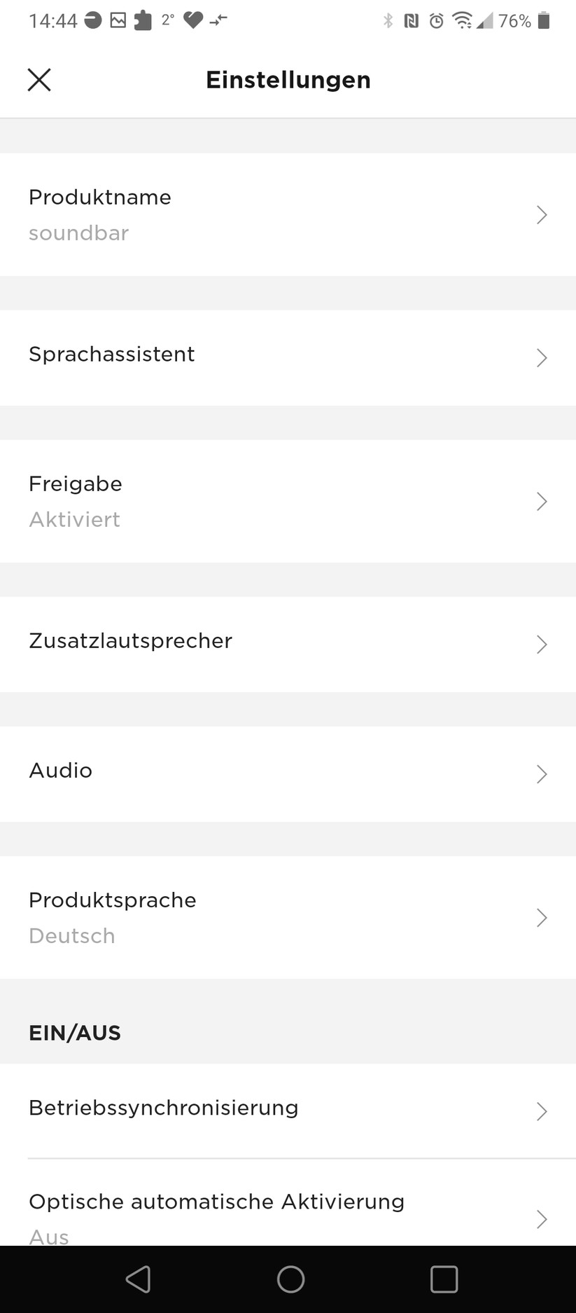 Bose Music App für die Bose Smart Soundbar 900 für Konfiguration und Streaming