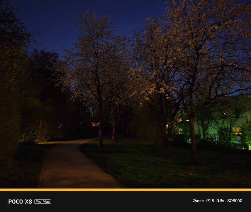 Xiaomi Poco X8 Pro Max: Hauptkamera bei Nacht