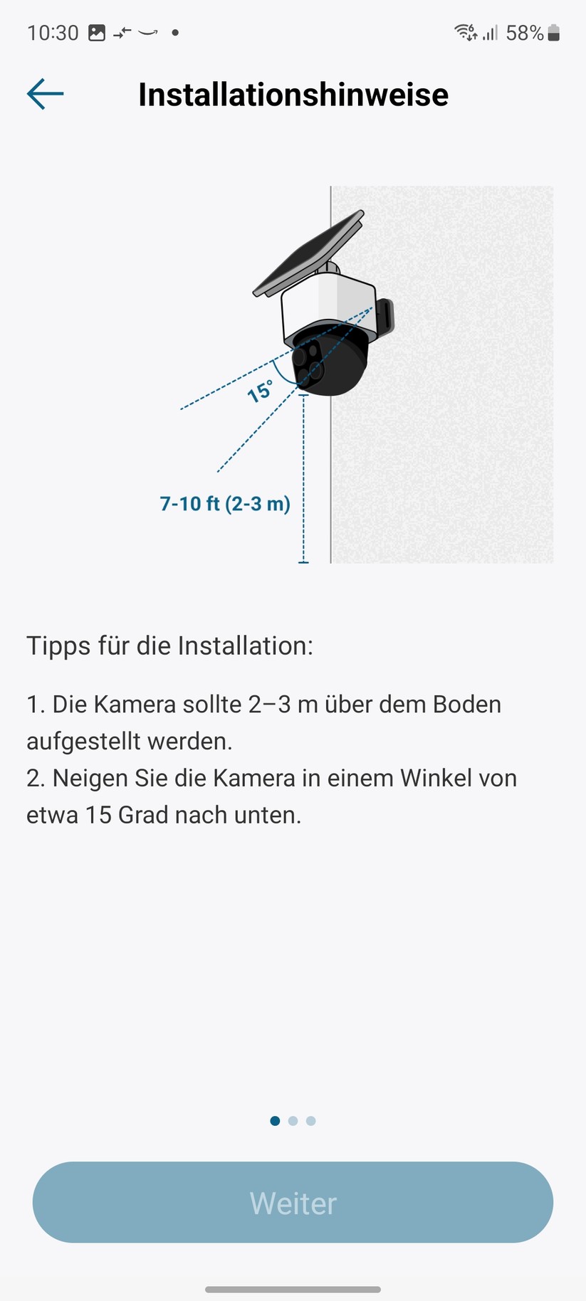 Eufy Solocam S340: Hinweise zur Montage in der App