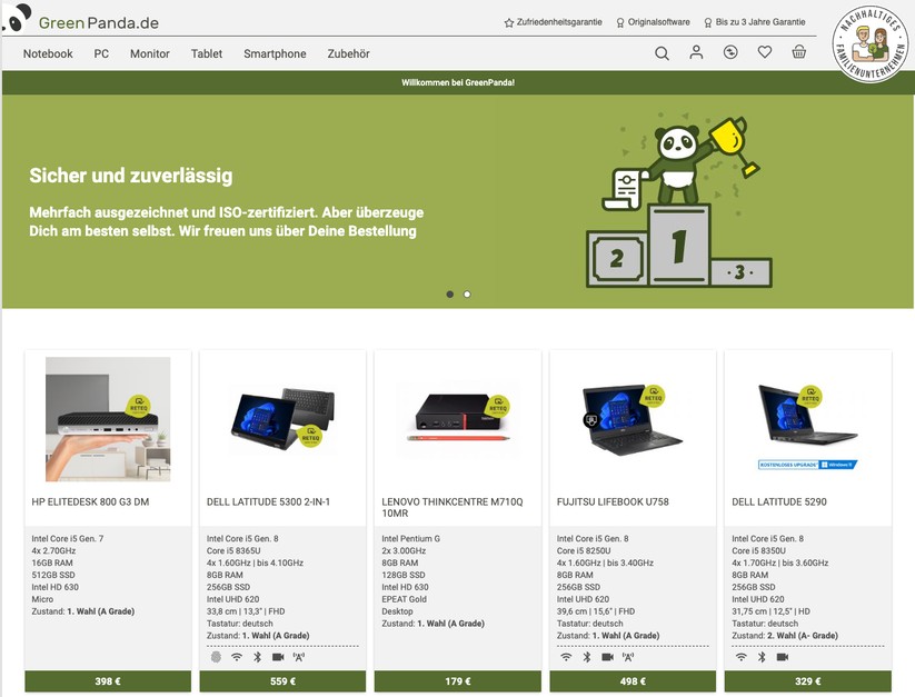 Unter den iPhones findet man bei Greenpanda fast nur steinzeitliche Geräte.