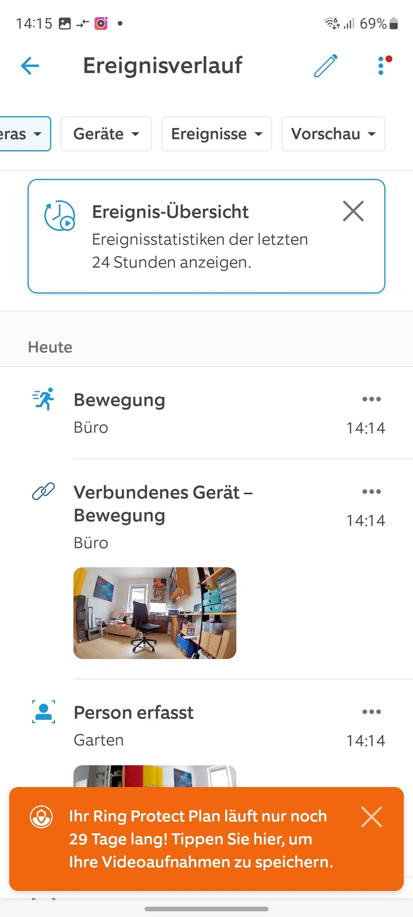 Ring Stick Up Cam Pro Akku: Die Kamera bietet viele Funktionen und Konfigurationsmöglichkeiten.