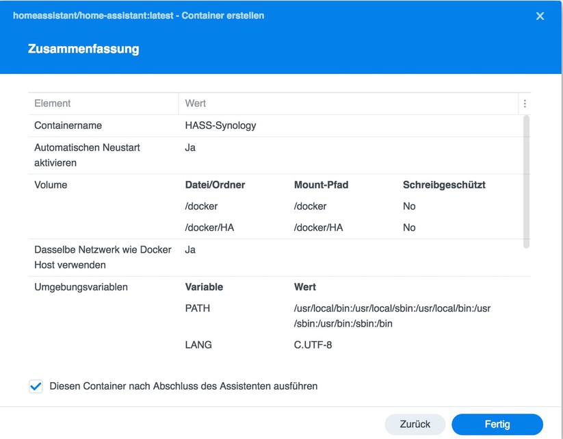 Synology NAS: Home Assistant