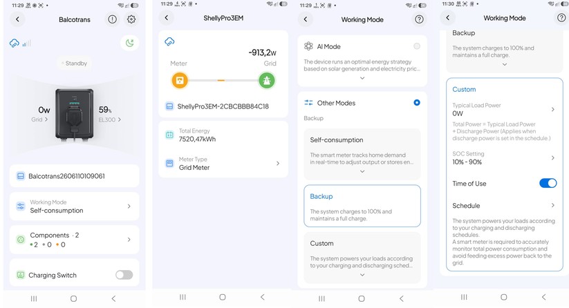 Die Bluetti-App unterstützt die Koppelung mit einem Smart Meter wie dem Shelly Pro 3EM, sodass die Lösung eine dynamische Einspeisung bietet.