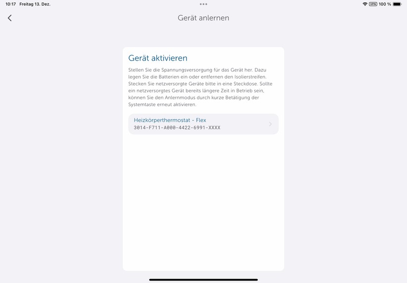  Anlernen des Thermostats
