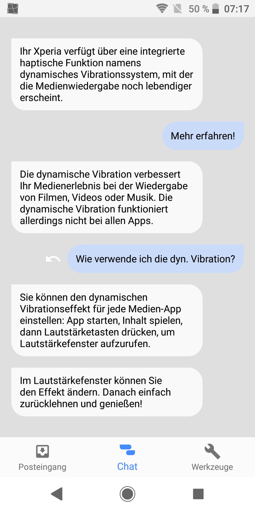 Chatbot: Sony Xperia Assist