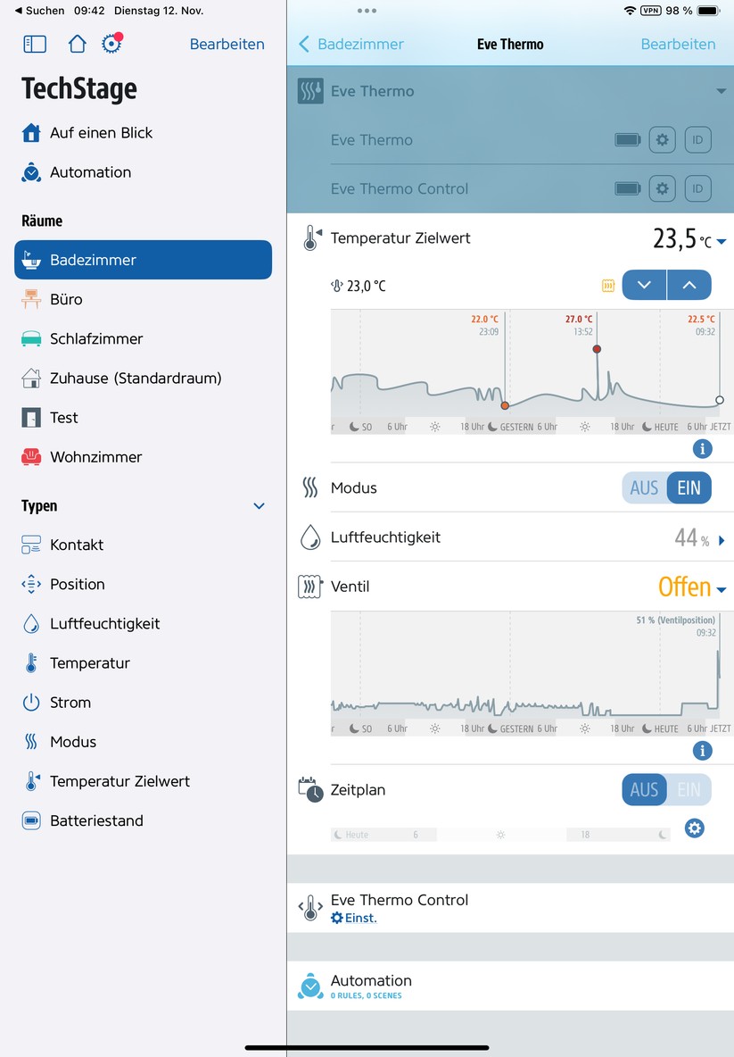  Konfiguration mit Eve-App