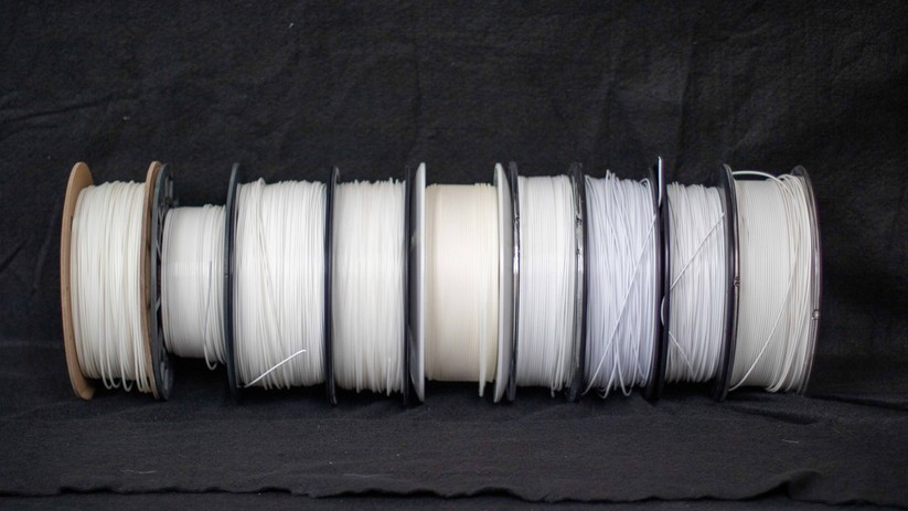 Die Filamentrollen aus dem Vergleichstest.