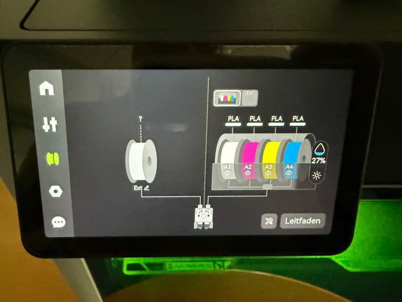 Hier sind CMYK-Farben für ein farbiges Lithopane eingelegt. 