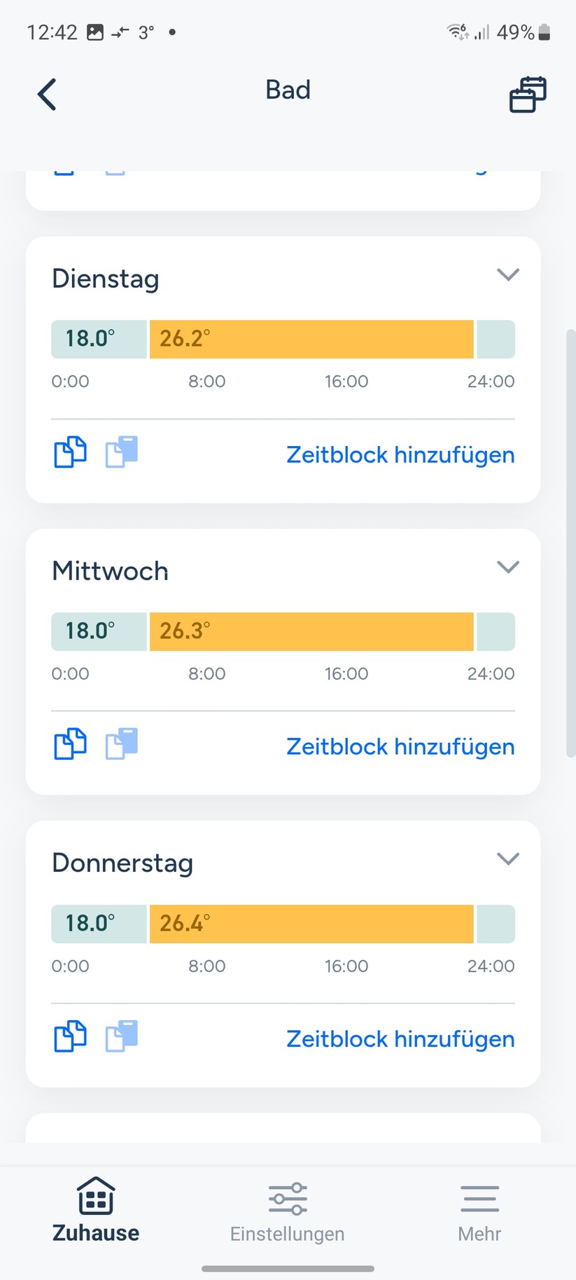 Die Tado-App sieht nicht nur schön aus, sondern bietet auch Verlaufsgrafiken für Temperatur und Heizperiode. Außerdem lässt sie sich einfach bedienen. Heizpläne sind im Handumdrehen erstellt.