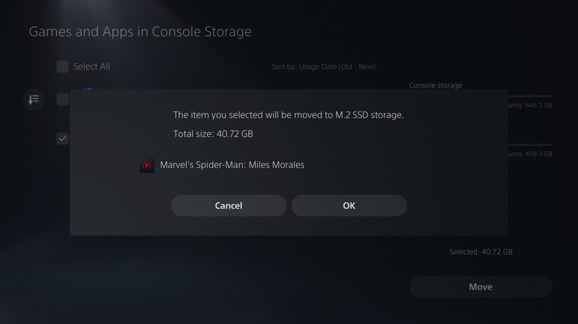 Das Verschieben der Spieledateien läuft angenehm schnell. 