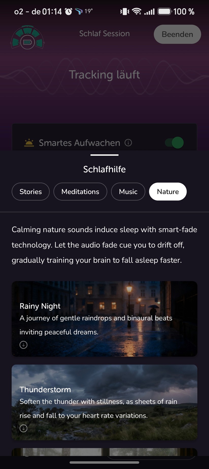 Muse S Athena: Einstellungen zum Schlaf-Ttacking