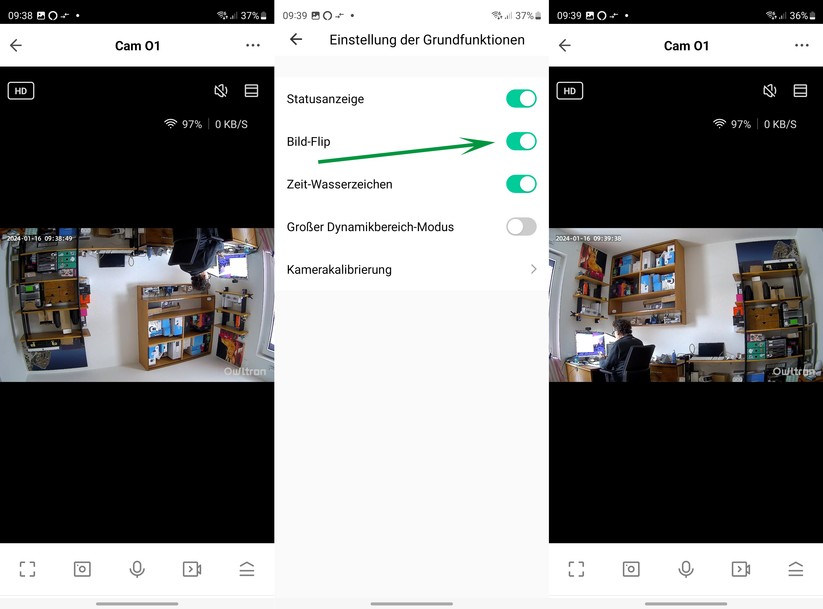 Owltron Cam O1: Konfiguration und Testaufnahmen
