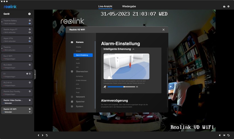 Reolink Video Doorbell WiFi/PoE: Desktop-App