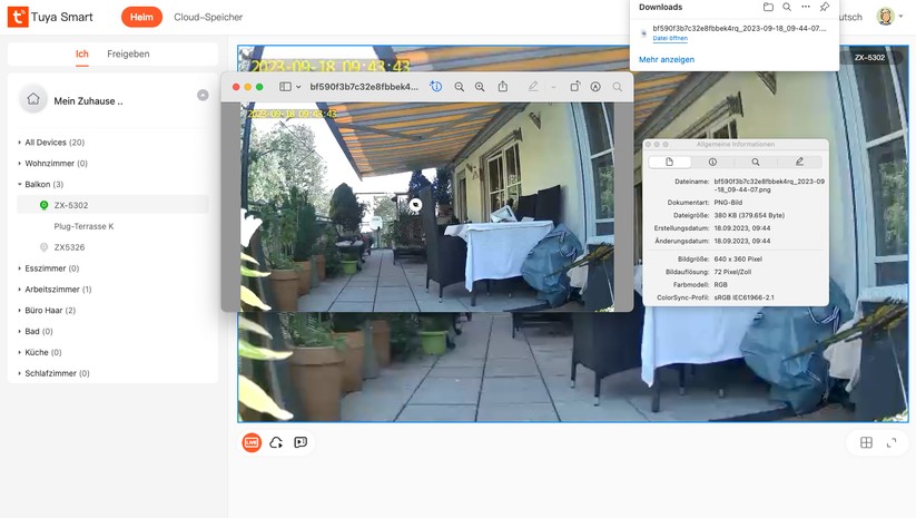 7Links IPC-750 (ZX-5302): Einrichtung mit Tuya Smart App, Konfiguration, Testaufnahmen, Desktop-Zugriff