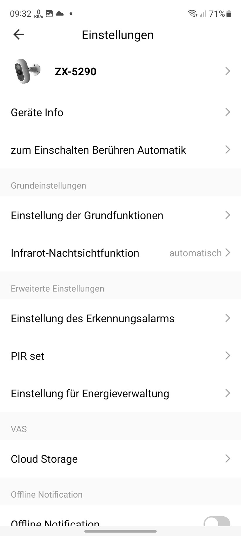 7Links-IPC-675: App, Inbetriebnahme, Einstellungen, Sichtfeld