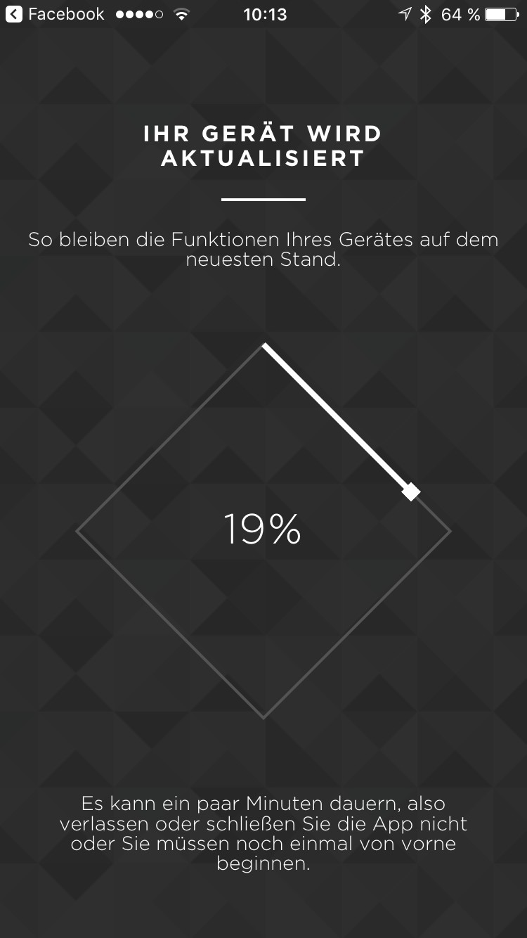 Die App übernimmt die Updates der Firmware.