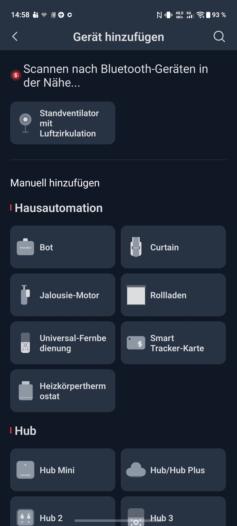 SwitchBot Standventilator mit Akku Screenshot