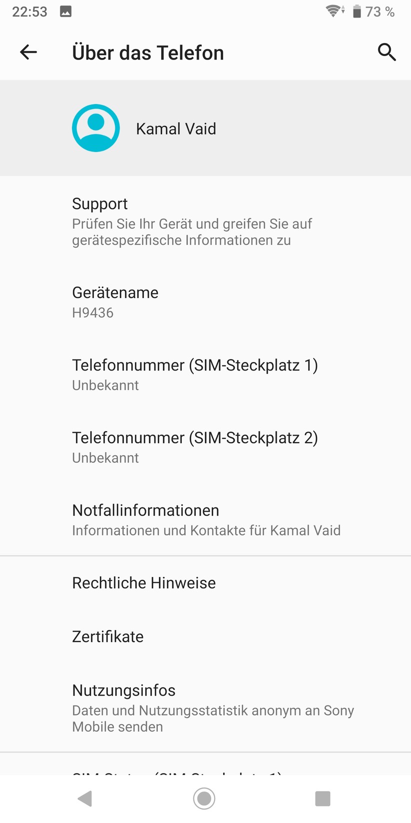 Informationen zum Smartphone