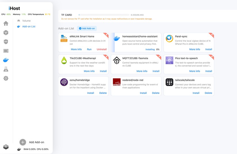 Smart-Home-Zentrale Sonoff iHost: Zigbee, Docker, Homebridge, Node-RED