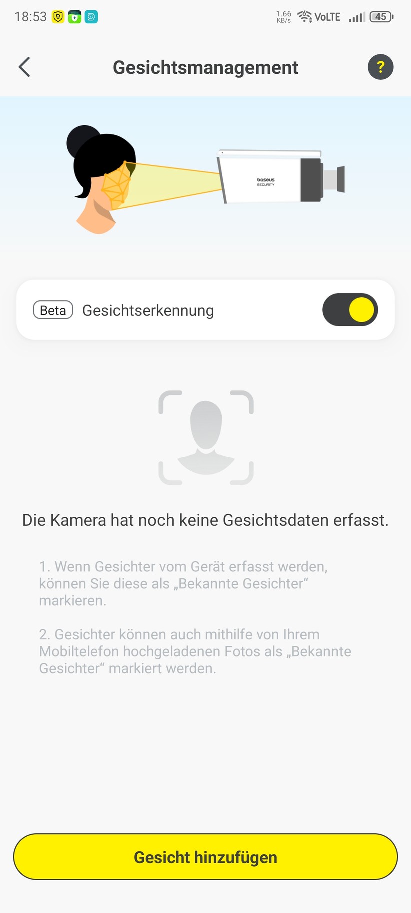 Die Inbetriebnahme der Überwachungskamera erfolgt mit der App Baseus Security