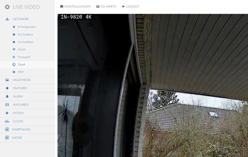 Instar IN-9820 4K: Die Steuerung der Überwachungskamera gelingt mit App oder Browser. Zudem kann sie auch in Smart-Home-Zentralen wie Home Assistant (Onvif, MQTT) und Drittherstellerlösungen wie Synology Surveillance Station eingebunden werden.