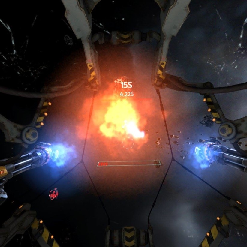 Vor allem Gear-VR-Spiele, hier Eve:Gunjack, arbeiten mit der Go problemlos zusammen. 