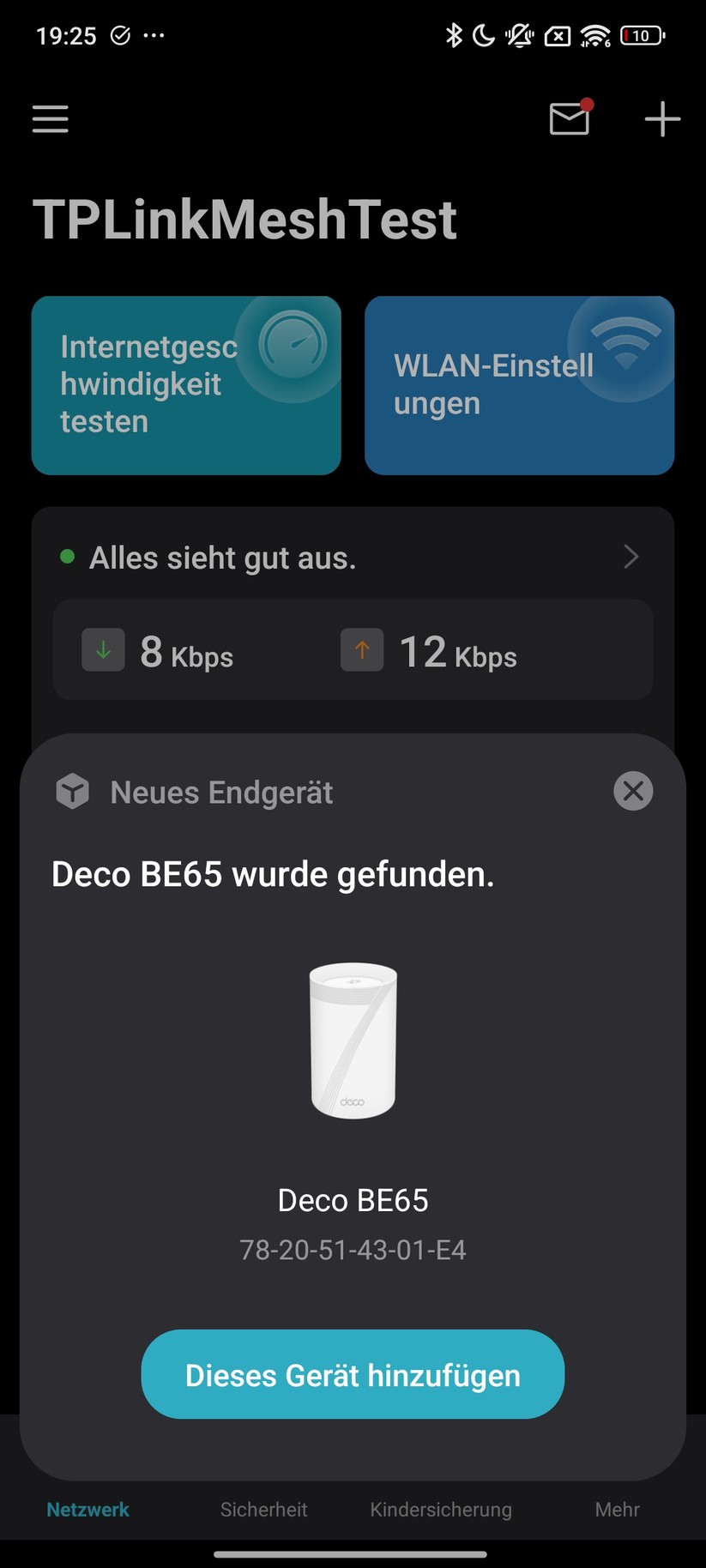 TP-Link Deco BE65 – App & Weboberfläche