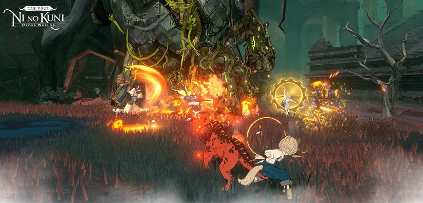 Wie ein interaktiver Zeichentrickfilm: Cross Worlds bleibt dem bezaubernden Grafikstil der JRPG-Reihe Ni No Kuni auch auf dem Handy treu.