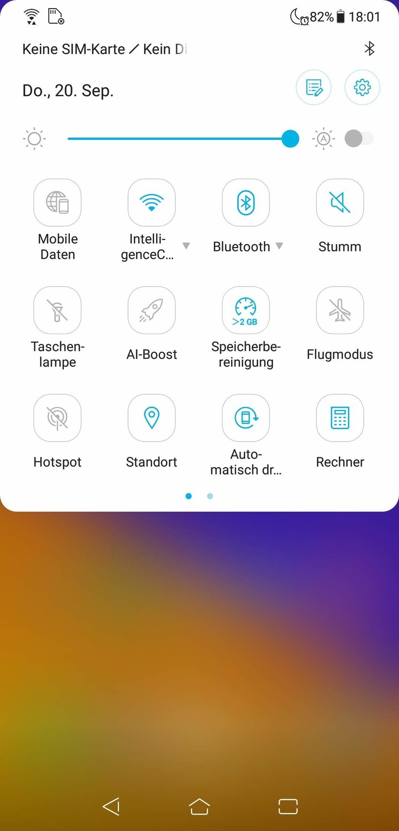 Kurzeinstellungen
