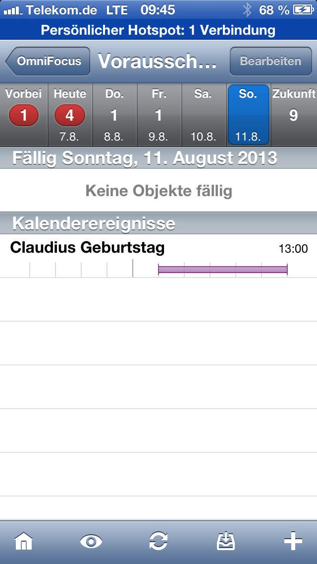 In der Version für das iPhone zeigt Omnifocus fällige Aufgaben in einem Kalender an. So behält man den Überblick.