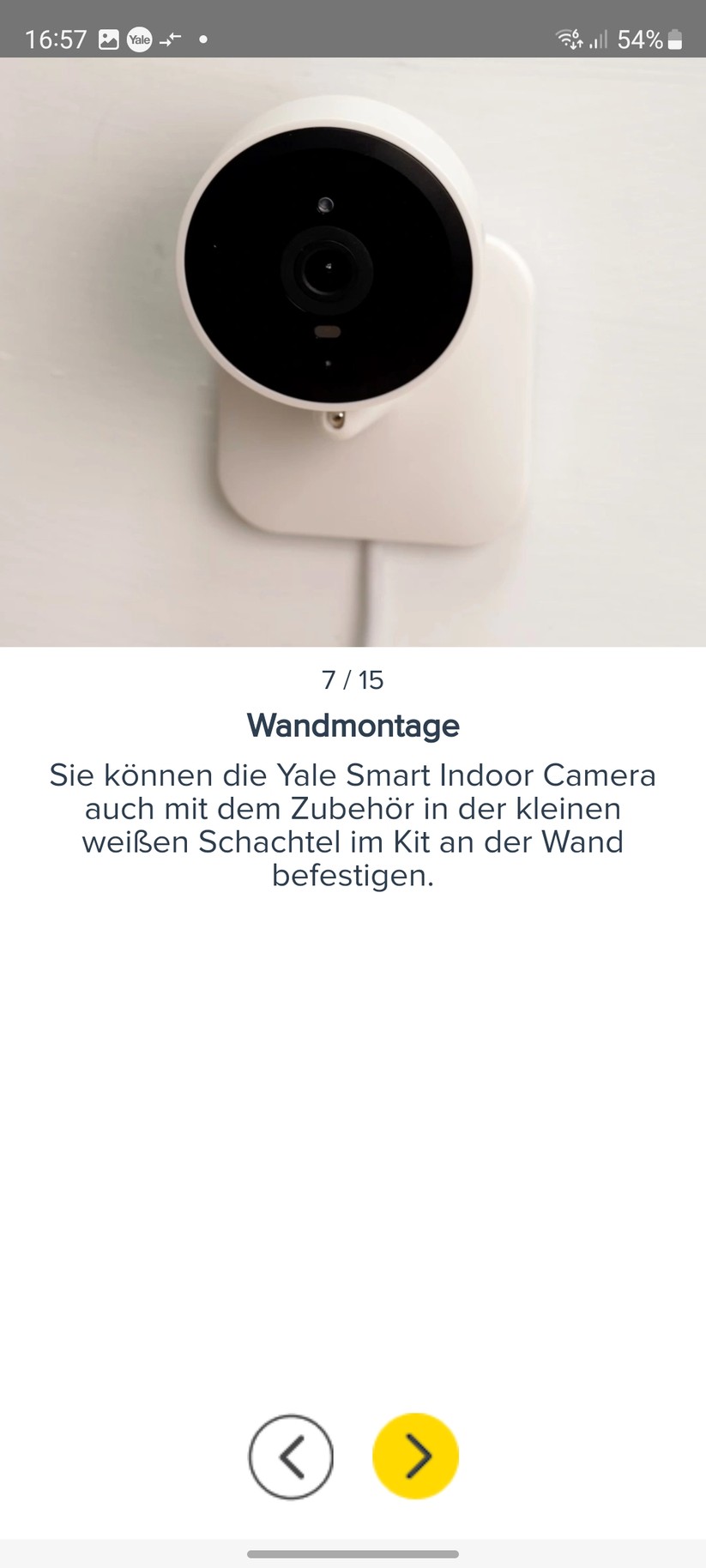 Yale Smart Indoor Camera: Einrichtung