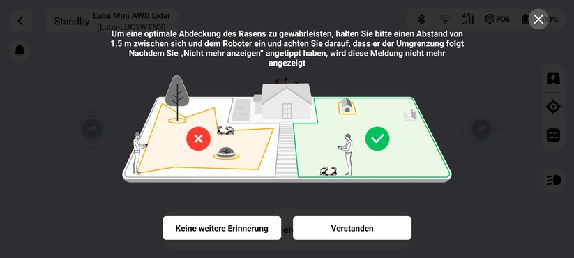 Mammotion Luba Mini AWD Lidar: Kartierung