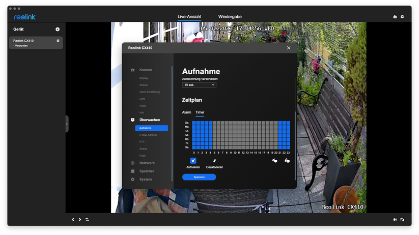 Reolink CX410: Desktop-App