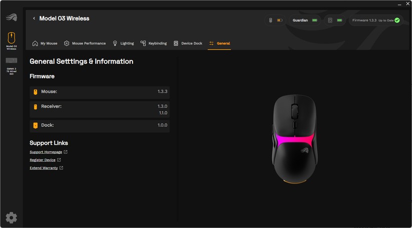 Glorious Model O3 Wireless - Bilder App