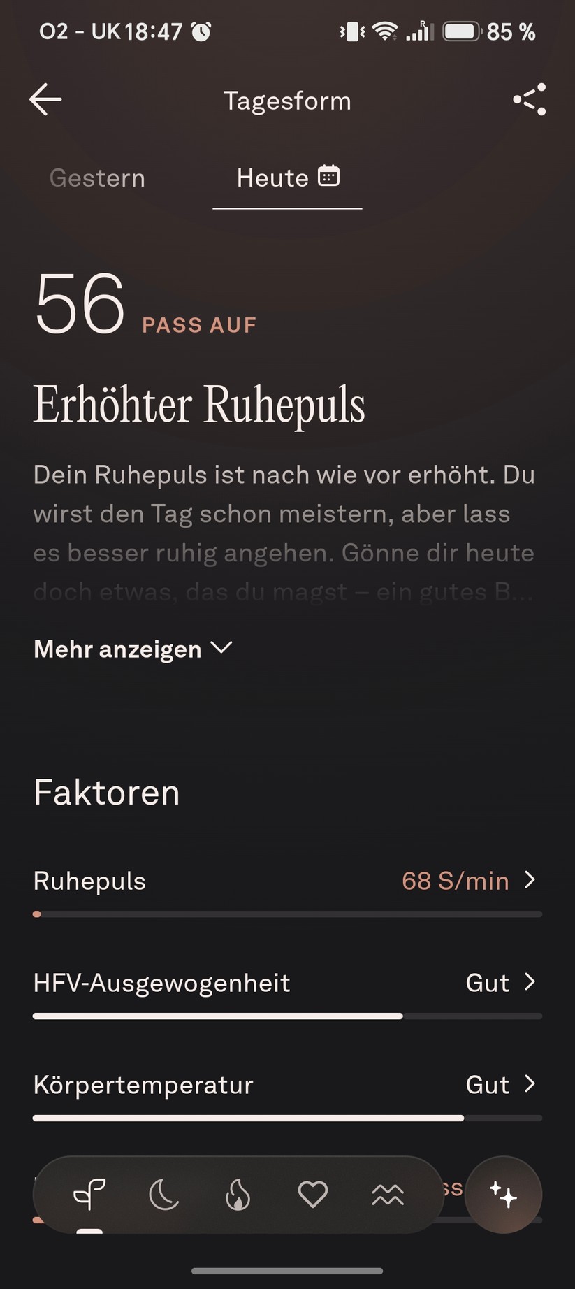 Oura Ring 5: App-Screenshots