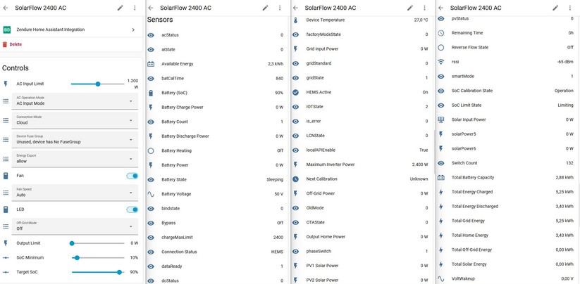 Die Integration in Home Assistant funktioniert lokal und kommt ohne Cloud aus. Für die Ersteinrichtung des Zendure Solaflow 2400 AC wird allerdings die App benötigt, inklusive einer Registrierung bei Zendure.