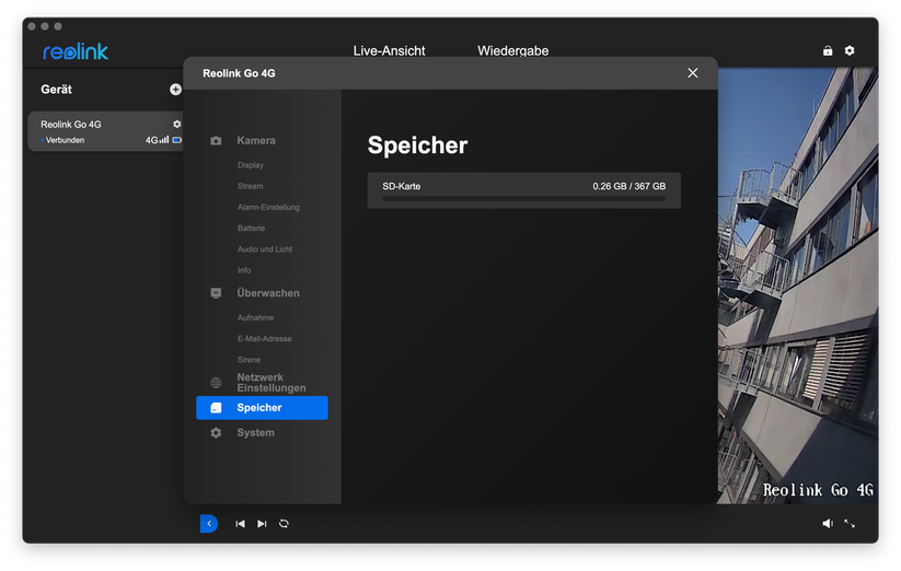 Reolink Go 4G/LTE: Desktop-Anwendung
