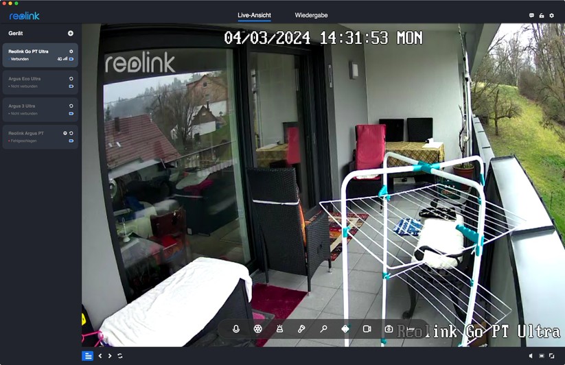 Reolink Go PT Ultra: Desktop-Anwendung