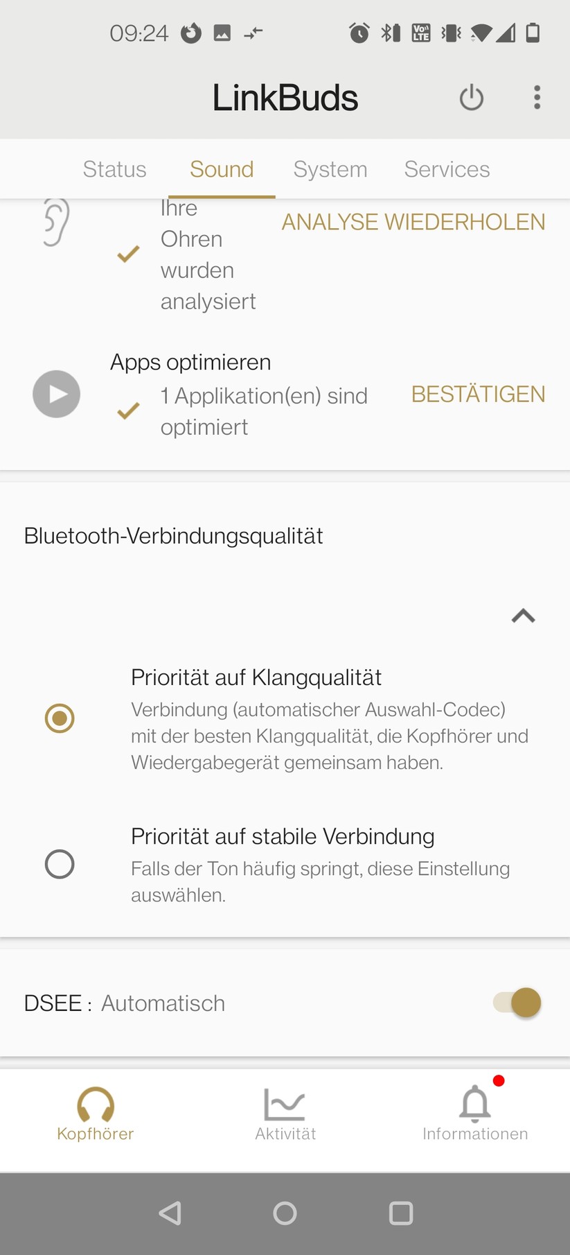 Sony Linkbuds - App 