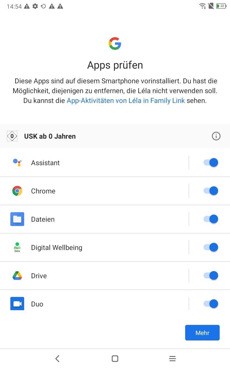 Family Link Einrichtung