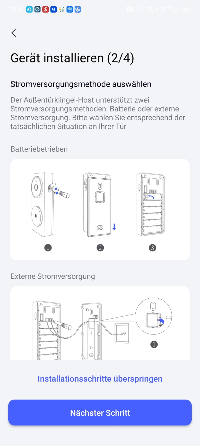 Die Inbetriebnahme des Aqara Doorbell Camera Hub G410 ist einfach und schnell erledigt.