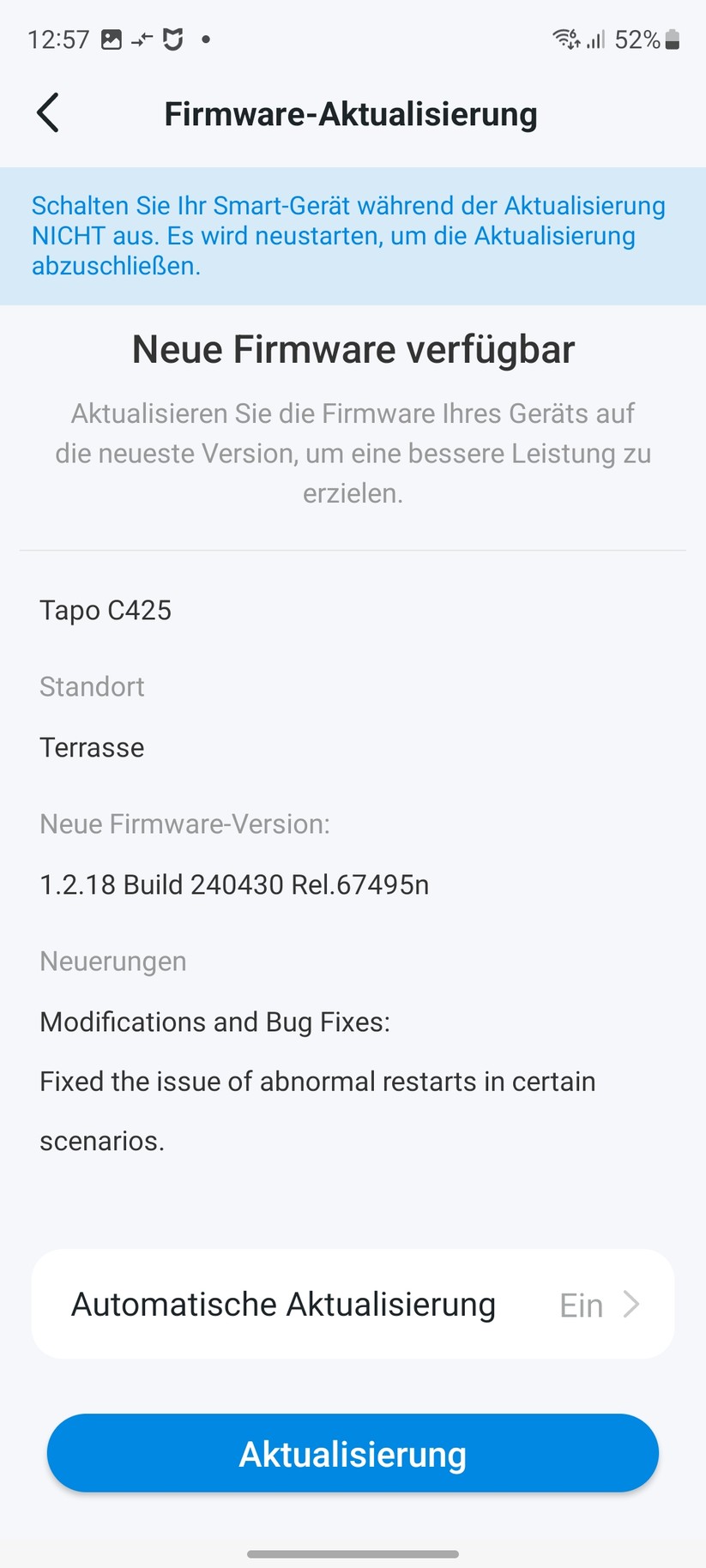 TP-Link C425: Das Set-up der Überwachungskamera erfolgt mit der Tapo-App, für die allerdings ein Konto erforderlich ist. Die App informiert dabei nicht nur die Funktionen der C425, sondern gibt auch Tipps zum Aufstellort.
