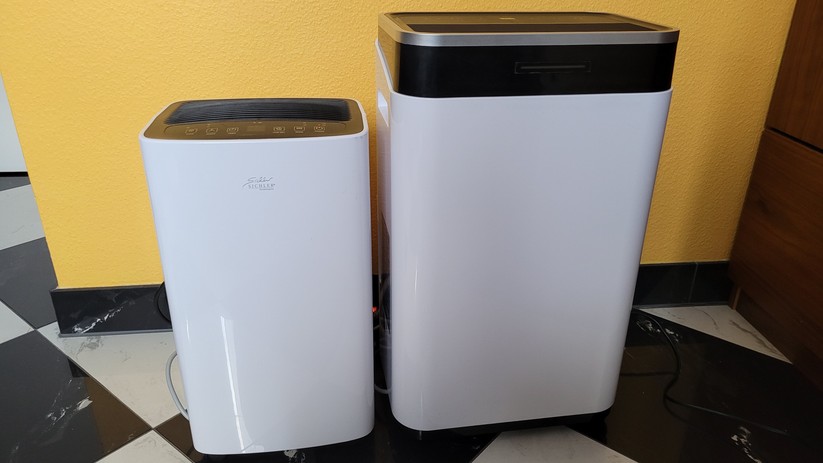 Luftentfeuchter von Sichler: Der ZX-7187 (links) bietet eine Entfeuchtungsleistung von 12 Litern innerhalb von 24 Stunden. Der ZX-7222 kommt auf 25 Liter.