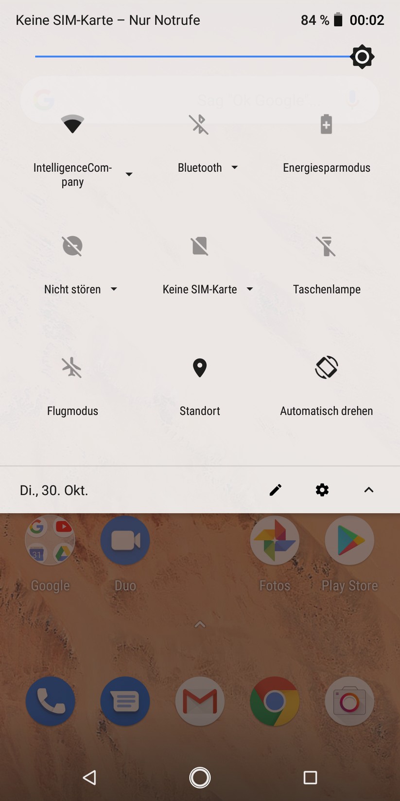 Kurzeinstellungen