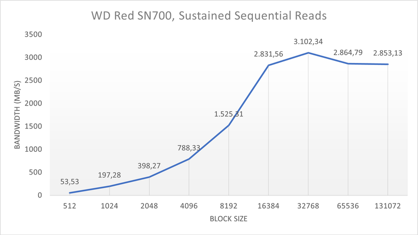 WD Red SN700 - Sustained Sequential Read