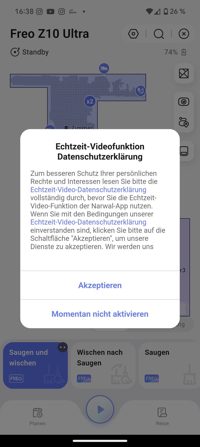 Narwal Freo Z10 Ultra – App
