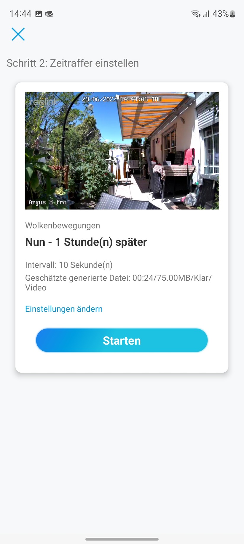 Reolink Argus 3 Pro: App